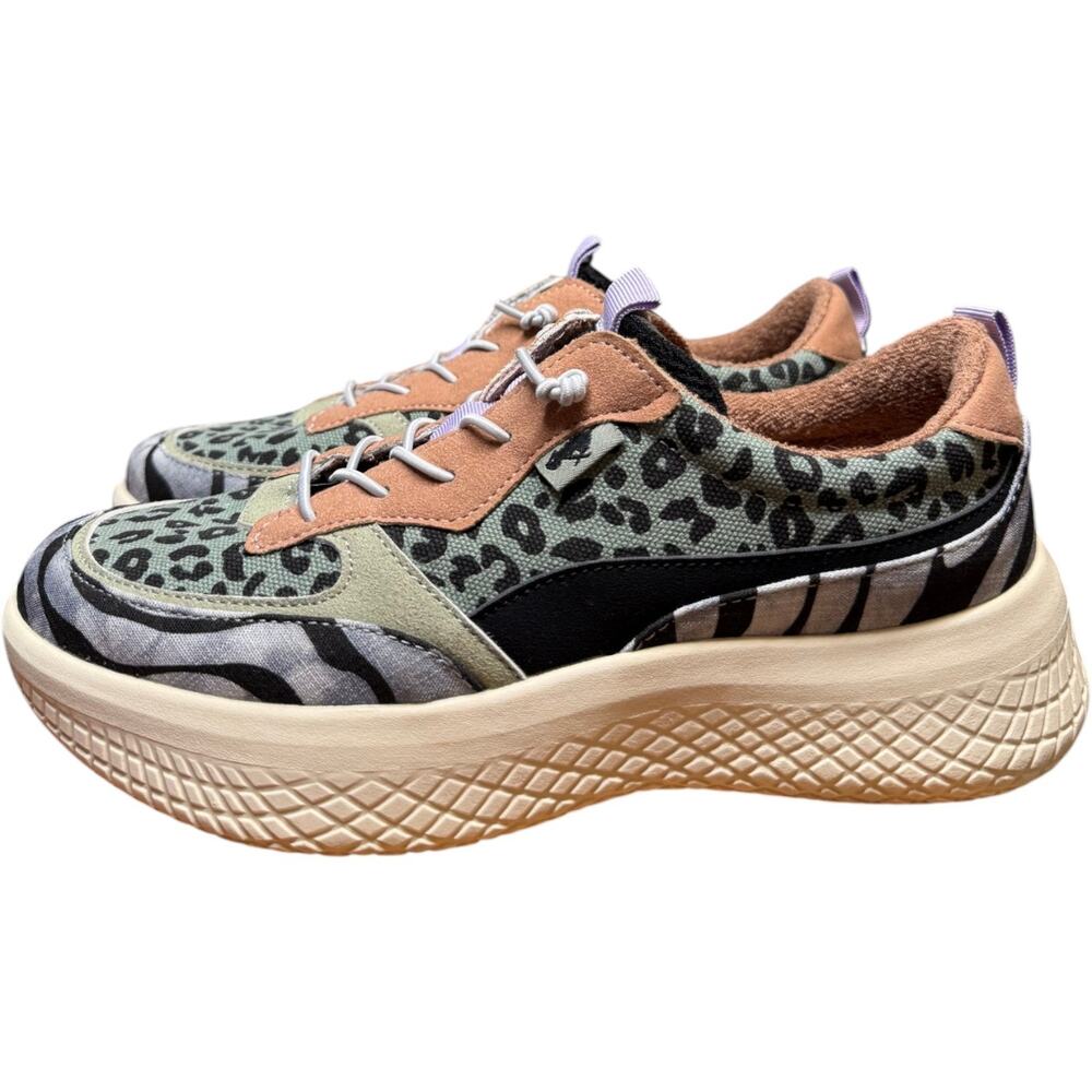 ROCKET DOG Gravel Women's 7.5 Sneakers Olive Black Leopard Zebra Shoes
